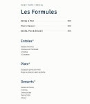 Carte et menu de Chez Papé Frezal à Le Grau du Roi — Les formules