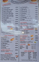 Menu La Boutique Gourmande - Les hamburgers, paninis et kebabs,...