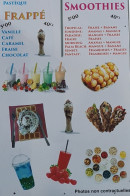 Menu La Boutique Gourmande - Frappé et smoothies