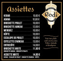 Menu Le restaurant Rodi - Les assiettes