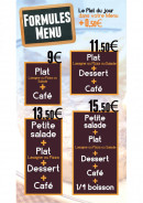 Menu Le Cabanon - Les formules