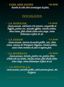 Menu L' Arte del Gusto - Les salades