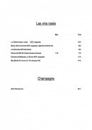 Menu Le Patio By Lou Caléou - Les vins rosés et champagnes