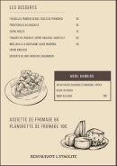 Menu L'insolite - Les desserts et menu enfant