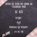 Menu Le 423 - Menu du jour