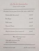 Carte et menu de Le clos des Gourmandises à Vezenobres — Les planches et menu enfant