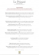 Menu Le Prieuré - Le menu spontanéité