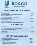 Carte et menu de Rôtisserie and Co à Villeneuve les Avignons — Les formules, salades et accompagnements