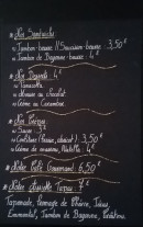 Menu Le café du Midi - Les sandwiches, desserts, crêpes...