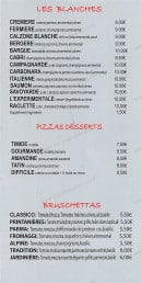 Carte et menu de La Saint Quentinoise à Saint Quentin la Poterie — Les pizzas blanches, pizzas desserts et broschettas