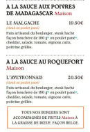 Menu Roukinou - Les burgers suite