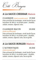 Menu Roukinou - Les burgers