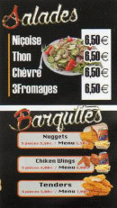 Menu 0Atlas Kebab - Les salades et barquettes