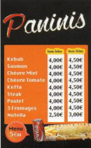 Menu 0Atlas Kebab - Les paninis