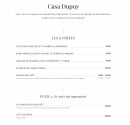 Carte et menu de Casa Dupuy à Toulouse — Les entrées