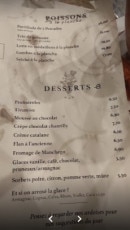Menu Don Pancho - Poissons et desserts