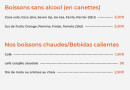 Menu El Chivito - Les boissons sans alcool et boissons chaudes