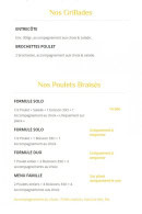 Carte et menu de Grelha à Toulouse — Poulets Braisés et Grillades
