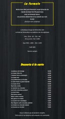 Menu L'Entrecôte - La formule et desserts