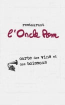 Menu L’Oncle Pom - Carte des vins et boissons