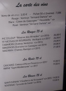 Carte et menu de La Brasserie de Jean à Toulouse — Les vins