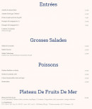 Carte et menu de La Mouette à Toulouse — Les entrées, salades et poissons, ...