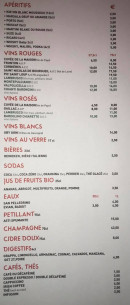 Menu La Pastasciutta - Les boissons et vins