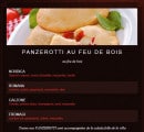 Carte et menu de la villa des oliviers à Toulouse — Panzerotti au feux de bois