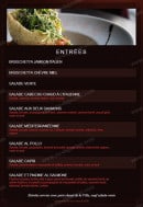 Carte et menu de la villa des oliviers à Toulouse — Les entrées