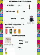 Menu Le break - Les boissons et desserts