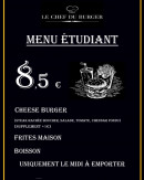 Menu Le chef du burger - Menu étudiant