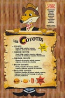 Menu Le Coyote Burgers - Les coyotes