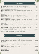 Menu Le Rhino - Les cocktails et shooters