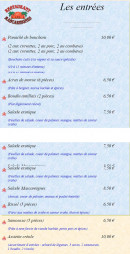 Carte et menu de Les Mascareignes Patrice à Toulouse — Les entrées