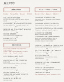 Menu Maison du cassoulet - Les menus 1956, menus generations et brasserie