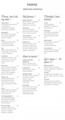 Menu Mama Shelter - Cocktails