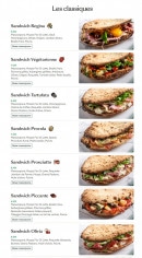 Menu Mazzolina - Les sandwichs classiques