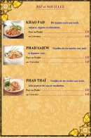 Menu Narai Thai - Riz et nouilles 