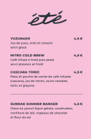 Menu Perla Negra - Les glaces