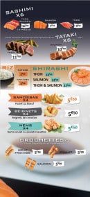 Carte et menu de Sushi Avenue à Toulouse — Sashimi et brochettes
