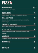 Carte et menu de Tata la cucina à Toulouse — Les pizzas