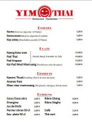 Menu Yim Thaï - La carte