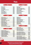 Carte et menu de Les Vallées d'Asie à Portet sur Garonne — Plats