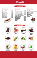 Carte et menu de Les Vallées d'Asie à Portet sur Garonne — Desserts