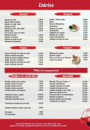 Carte et menu de Les Vallées d'Asie à Portet sur Garonne — Entrées