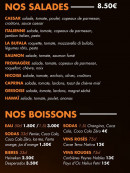 Menu Dany's Pizza - Les salades, boissons