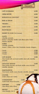 Menu Felicità - Les desserts