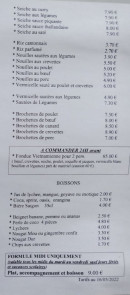 Carte et menu de Kim Phuong à Bruguieres — Les plats chauds (suite), desserts, ...