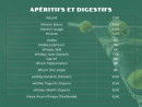 Menu Namtha - Les apéritifs et digestifs