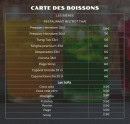 Menu Namtha - Carte des boissons